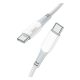 HOCO X70 adatkábel (Type-C - Type-C, 3A, PD gyorstöltő, törésgátló, 100cm) FEHÉR