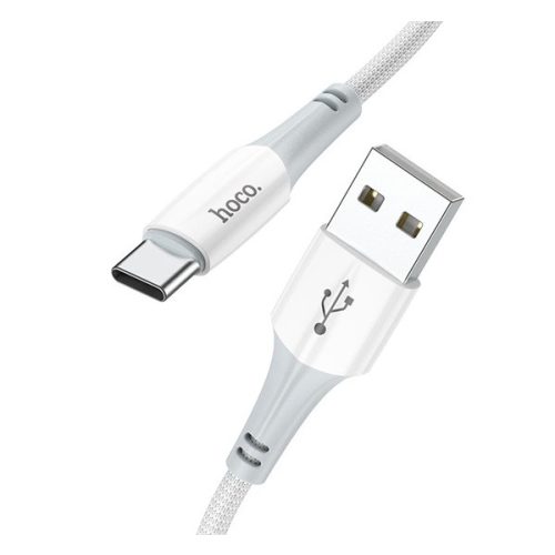 HOCO X70 adatkábel (USB - Type-C, 3A, törésgátló, cipőfűző, 100cm) FEHÉR