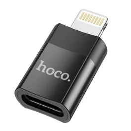   HOCO UA17 adapter (Type-C aljzat - lightning, adatátvitel és töltés) FEKETE