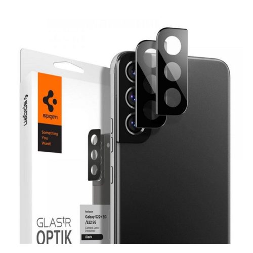 SPIGEN OPTIK kameravédő üveg 2db (9H) FEKETE