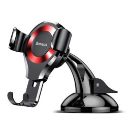   BASEUS OSCULUM autós tartó (műszerfalra, szélvédőre, tapadókorongos, gravitációs, állítható kar) PIROS