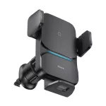BASEUS WISDOM autós tartó (szellőzőre, automata, 15W, wireless, 4.7-7.5" méret) FEKETE