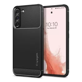   SPIGEN RUGGED ARMOR szilikon telefonvédő (ütésállóság, légpárnás sarok, karbon minta) FEKETE