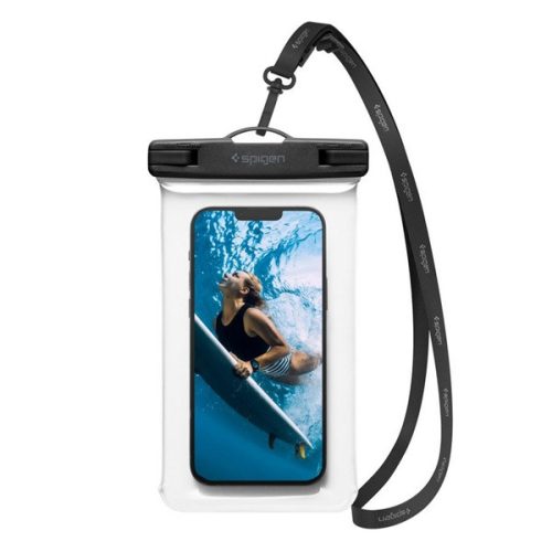 SPIGEN A601 vízhatlan/vízálló tok, AQUA (univerzális, IPX8, nyakba akasztható, 6.8" méret) ÁTLÁTSZÓ