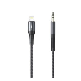   AWEI CL-116L audió kábel (3.5mm jack - lightning, cipőfűző, 100cm) FEKETE