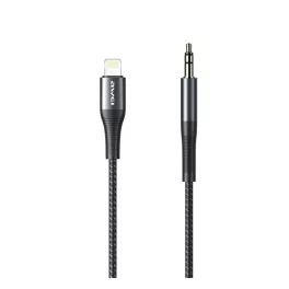   AWEI CL-116L audió kábel (3.5mm jack - lightning, cipőfűző, 100cm) FEKETE