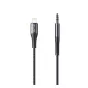 AWEI CL-116L audió kábel (3.5mm jack - lightning, cipőfűző, 100cm) FEKETE