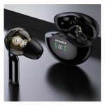 AWEI T12P bluetooth fülhallgató SZTEREO (v5.1, TWS, aktív zajszűrő, vízálló, LED kijelző + töltőtok) FEKETE