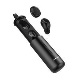   AWEI T55 bluetooth fülhallgató SZTEREO (v5.0, TWS, mikrofon, vízálló, zajszűrő, extra mini + töltőtok) FEKETE