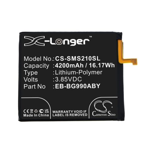 CAMERON SINO Li-Polymer akku (3.85V/4200mAh, Samsung EB-BG990ABY kompatibilis) FEKETE