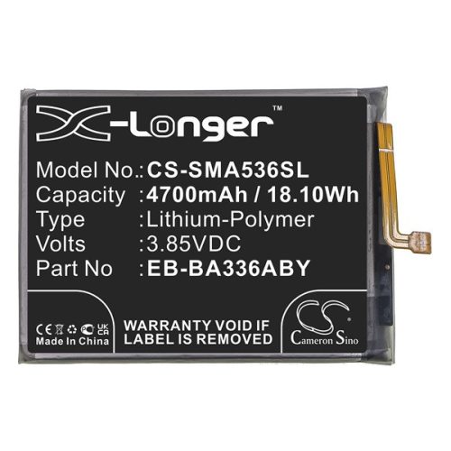 CAMERON SINO Li-Polymer akku (3.85V/4700mAh, Samsung EB-BA336ABY kompatibilis) FEKETE