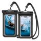 SPIGEN A601 vízhatlan/vízálló tok, AQUA 2db (univerzális, IPX8, nyakba akasztható, 6.8" méret) FEKETE