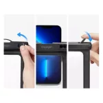 SPIGEN A601 vízhatlan/vízálló tok, AQUA 2db (univerzális, IPX8, nyakba akasztható, 6.8" méret) FEKETE