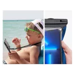 SPIGEN A601 vízhatlan/vízálló tok, AQUA 2db (univerzális, IPX8, nyakba akasztható, 6.8" méret) FEKETE