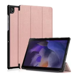   Tok álló, bőr hatású (FLIP, oldalra nyíló, TRIFOLD, asztali tartó) ROZÉARANY