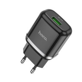   HOCO N3 hálózati töltő USB aljzat (18W, gyorstöltő 3.0) FEKETE