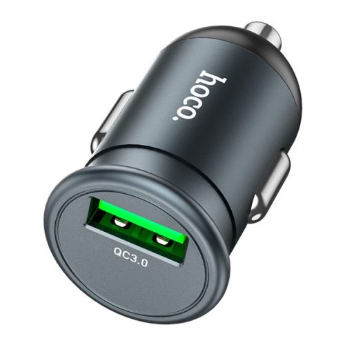 HOCO Z43 autós töltő USB aljzat (18W, gyorstöltő 3.0) SÖTÉTSZÜRKE