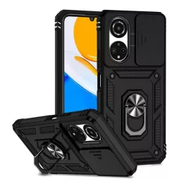   Defender szilikon telefonvédő (ütésállóság, tartógyűrű, kameravédő) FEKETE