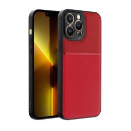 Szilikon telefonvédő (ütésállóság, mágneses, bőr hatású hátlap, csíkos) PIROS   Szilikon telefonvédő (ütésállóság, mágneses, bőr hatású hátlap, csíkos) PIROS