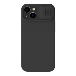   NILLKIN CAMSHIELD SILKY szilikon telefonvédő (matt, mikrofiber plüss belső, kameravédő, környezetbarát, MagSafe) FEKETE