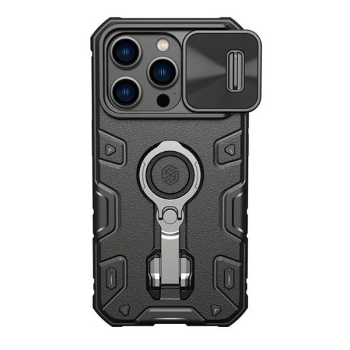 NILLKIN CAMSHIELD ARMOR PRO defender szilikon telefonvédő (ütésállóság, tartógyűrű) FEKETE