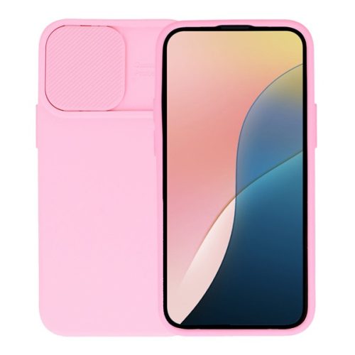 Szilikon telefonvédő (matt, mikrofiber plüss belső, kameravédő) RÓZSASZÍN