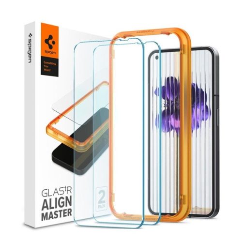 SPIGEN SLIM képernyővédő üveg 2db (2.5D, tokbarát, ultravékony, 0.2mm, extra karcálló, 9H) ÁTLÁTSZÓ