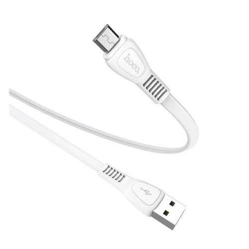 HOCO X40 adatkábel (USB - microUSB, 100cm, törésgátló, lapos kábel) FEHÉR