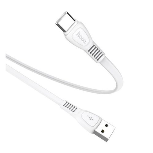 HOCO X40 adatkábel (USB - Type-C, 100cm, törésgátló, lapos kábel) FEHÉR