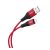 HOCO X38 adatkábel (USB - lightning, 2.4A, gyorstöltő, törésgátló, 100cm) PIROS