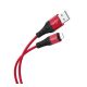 HOCO X38 adatkábel (USB - lightning, 2.4A, gyorstöltő, törésgátló, 100cm) PIROS