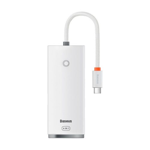 BASEUS LITE USB HUB 4in1 (aktív, 4 USB aljzat 3.0, Type-C kábel, 25cm) FEHÉR
