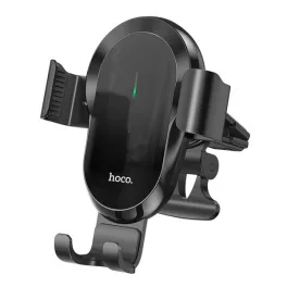   HOCO CA105 autós tartó (szellőzőre, csíptethető, automata, 15W, wireless, 4.7-7" méret) FEKETE