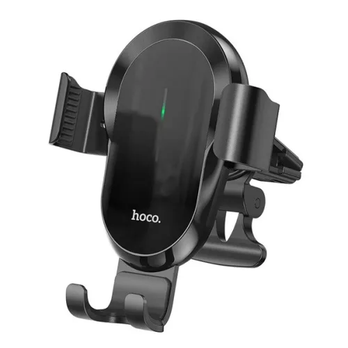 HOCO CA105 autós tartó (szellőzőre, csíptethető, automata, 15W, wireless, 4.7-7" méret) FEKETE