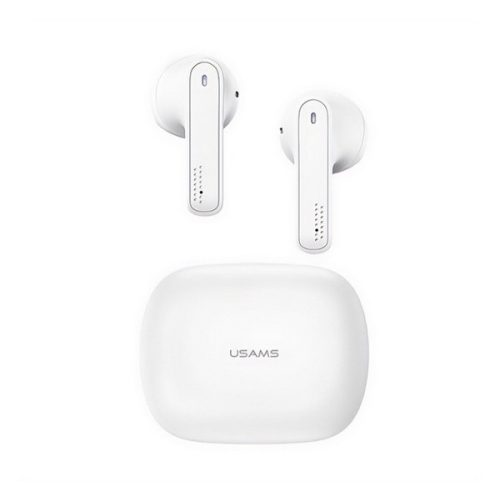 USAMS SM01 bluetooth fülhallgató SZTEREO (v5.0, TWS, mikrofon, zajszűrő + töltőtok) FEHÉR