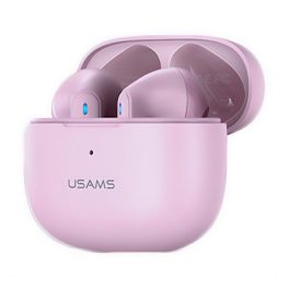   USAMS NX03 bluetooth fülhallgató SZTEREO (v5.2, TWS, mikrofon, aktív zajszűrő + töltőtok) RÓZSASZÍN