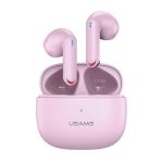 USAMS NX03 bluetooth fülhallgató SZTEREO (v5.2, TWS, mikrofon, aktív zajszűrő + töltőtok) RÓZSASZÍN
