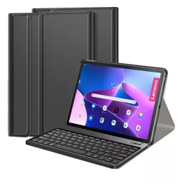   Tok álló, bőr hatású (FLIP, bluetooth billentyűzet, asztali tartó, QWERTY, angol nyelvű, ceruza tartó) FEKETE