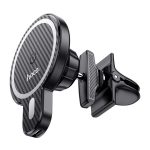 HOCO CA85 autós tartó (szellőzőre, karbon minta, 7.5W, mágneses) FEKETE