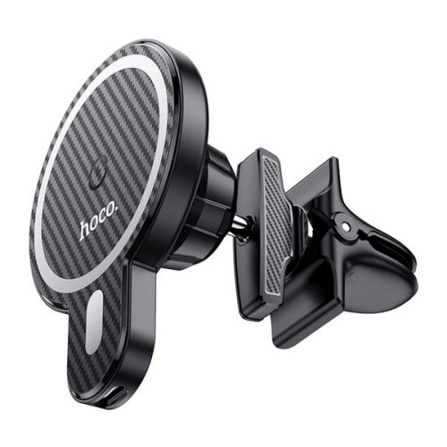 HOCO CA85 autós tartó (szellőzőre, karbon minta, 7.5W, mágneses) FEKETE