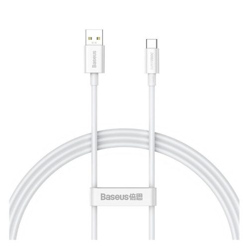 BASEUS SUPERIOR adatkábel (USB - Type-C, 65W, PD gyorstöltő, 100cm, törésgátló) FEHÉR