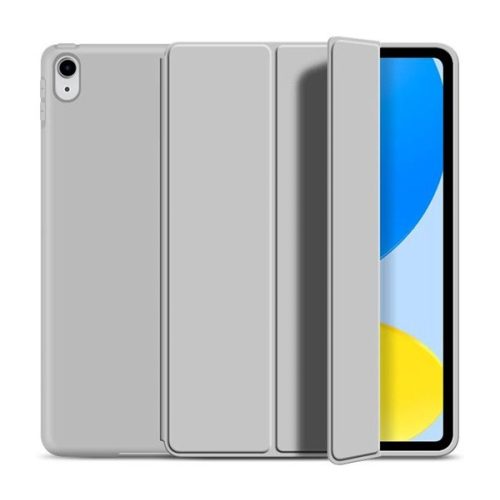 Tok álló, bőr hatású (aktív FLIP, oldalra nyíló, TRIFOLD, asztali tartó) SÖTÉTSZÜRKE