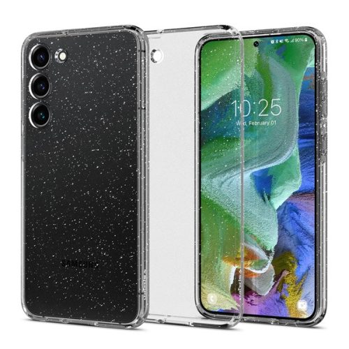 SPIGEN LIQUID CRYSTAL GLITTER szilikon telefonvédő (ütésállóság, légpárnás sarok, csillámporos) ÁTLÁTSZÓ