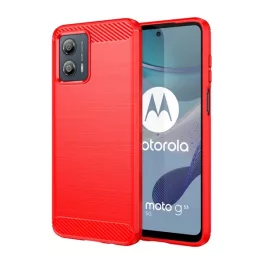   Szilikon telefonvédő (ütésállóság, légpárnás sarok, szálcsiszolt, karbon minta) PIROS