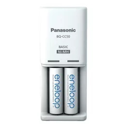   PANASONIC ENELOOP akkutöltő (240V, LED jelzés, 2xAA/AAA elem kompatibilis + 2db 2000mAh AA elem) FEHÉR