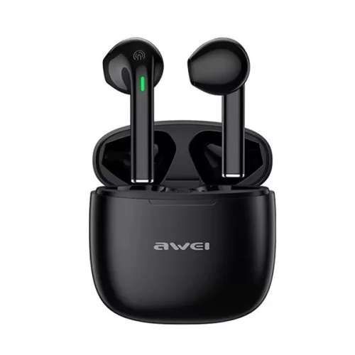 AWEI T26 PRO bluetooth fülhallgató SZTEREO (v5.3, TWS, aktív zajszűrő, vízálló + töltőtok) FEKETE
