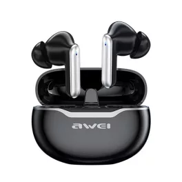   AWEI T50 bluetooth fülhallgató SZTEREO (v5.3, TWS, mikrofon, zajszűrő + töltőtok) FEKETE / FEHÉR