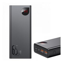   BASEUS ADAMAN vésztöltő 2 USB+Type-C aljzat (20000mAh, 65W, PD gyorstöltő 3.0, LED kijelző) FEKETE