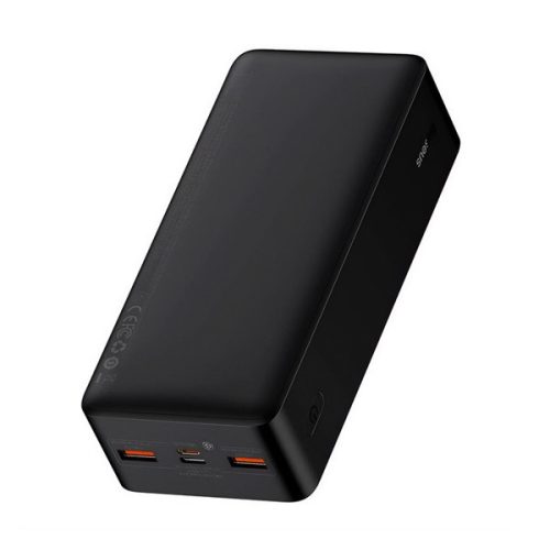 BASEUS BIPOW vésztöltő 2 USB+Type-C aljzat (30000mAh, 20W, PD gyorstöltő, LED kijelző) FEKETE