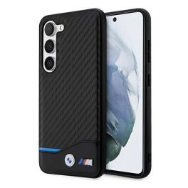   BMW LEATHER CARBON műanyag telefonvédő (karbon minta) FEKETE